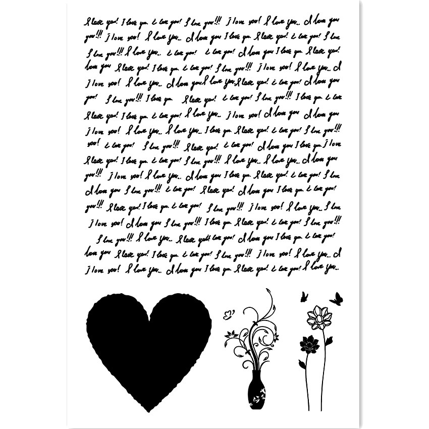 11x16CM noir arbre transparent joint clair timbres silicone joint rouleau timbres album à faire soi-même album/carte production pâques: Love words