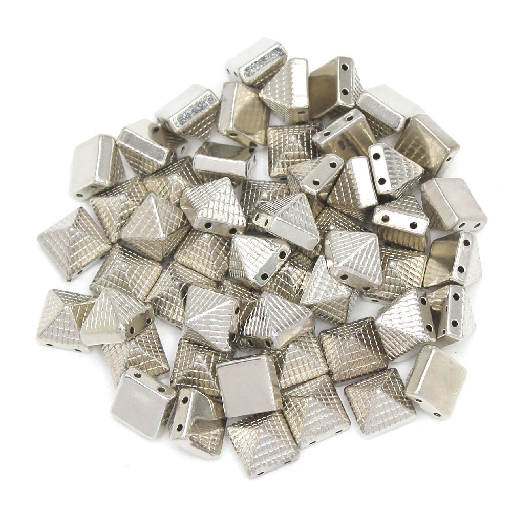 100Pcs 10Mm Vierkante Plastic Spikes Ccb Zilver Leer Klinknagels Naaien Stud Piramide Met Stippen Spikes Voor Kleding punk Diy Bead Craft