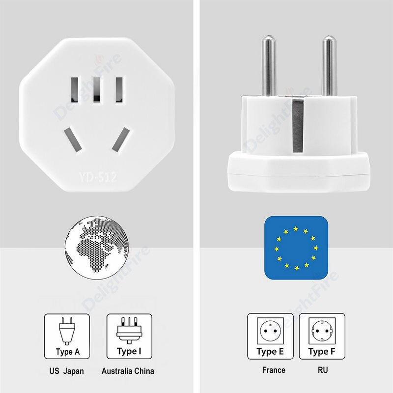 Usa/Au/Cn Naar Eu Europese Converter Adapter 250V 16A Stopcontact Travel Adapter Universele Wall Charger power Plug Socket
