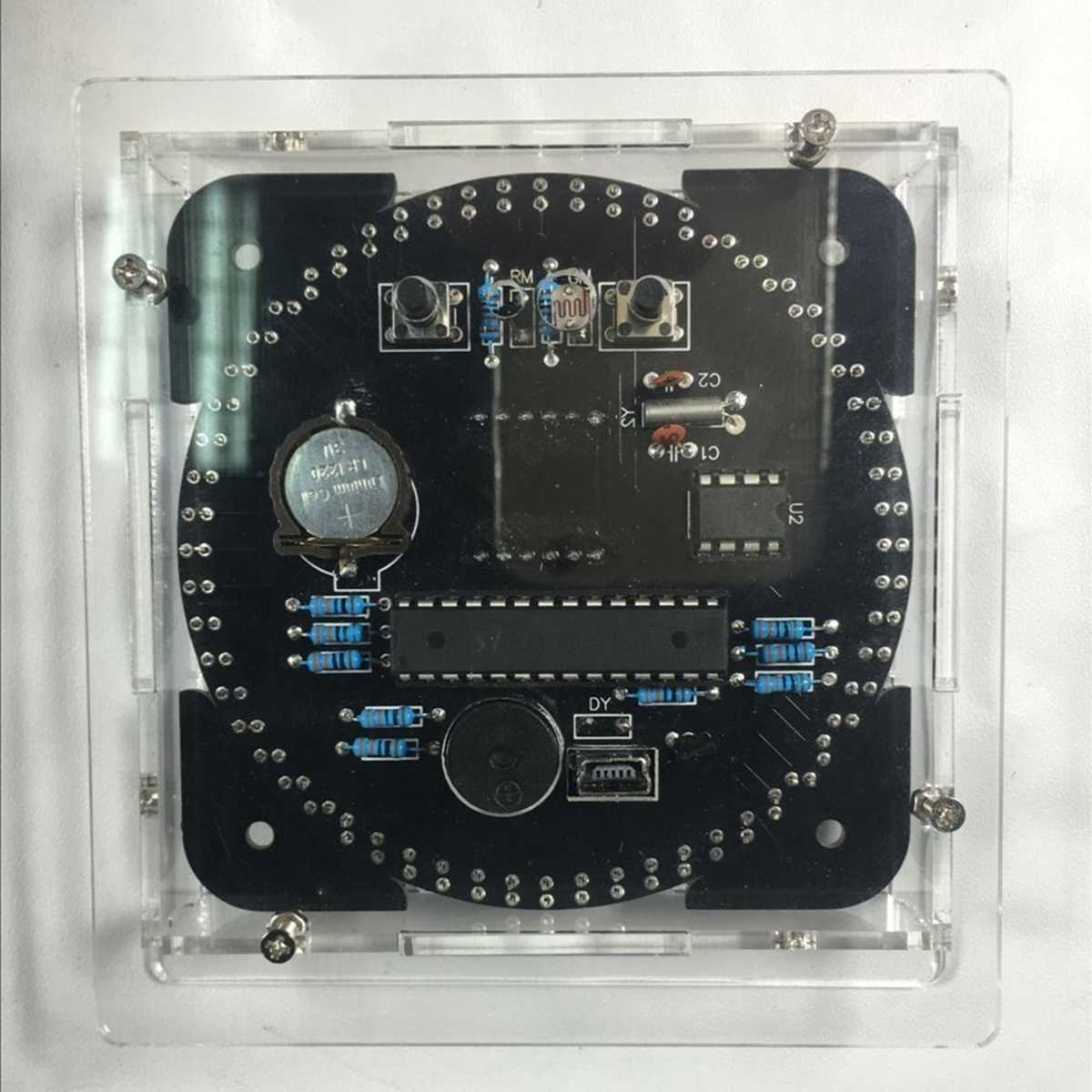 LED Rotating Electronic Temperature Display Digital Clock Learning DIY Kit Box Components Parts Timer Tools Accessories Set