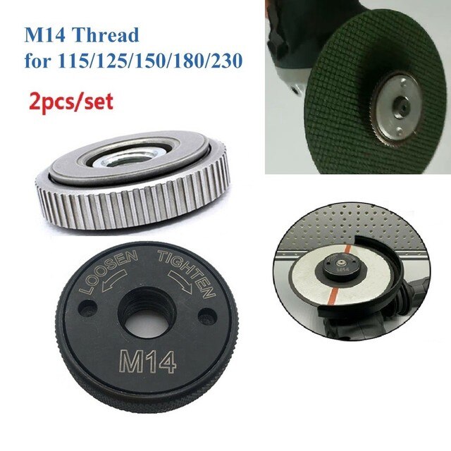Haakse slijper Inner Outer Flens Lock Moer Grinder Flens Hoeksleutel Spanner Metalen borgmoer voor M14 Draad Vervanging