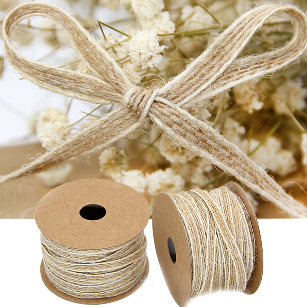 10 M/Roll Jute Lint Voor DIY Stof Linten Ambachten Vintage Rustieke Bruiloft Verjaardagsfeestje Kerstversiering Verpakking