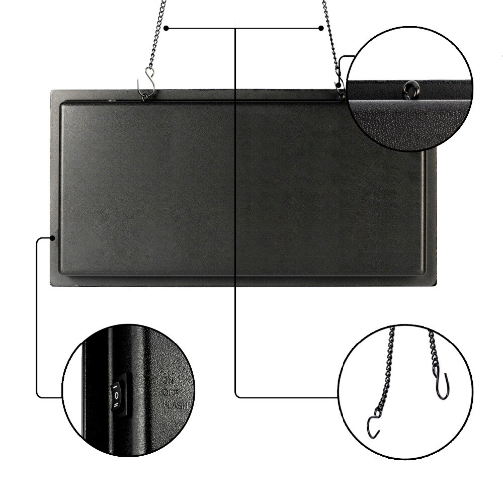 19 "X 10" clignotant animé mouvement en cours d'exécution LED affaires néon ouvert signe + On/Off interrupteur lumineux lumière néon