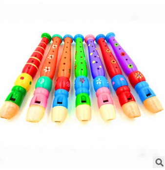 1pc kurze holzflöten für kinder, klanginstrumente für die frühe musikalische entwicklung, typ 6-, blockflöte, holzblasinstrumente
