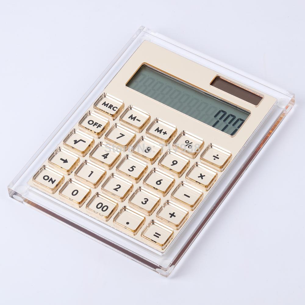 Acrylic Storage Box with Mirror +solar energy Calculator Desk Kit: Blackbuttoncalcula