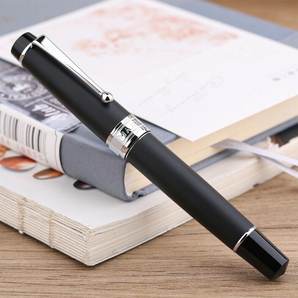 MAJOHN – stylo-plume à Piston T5, en métal Iridium EF/F/M, magnifique stylo à encre de grande capacité pour écriture, de bureau avec boîte