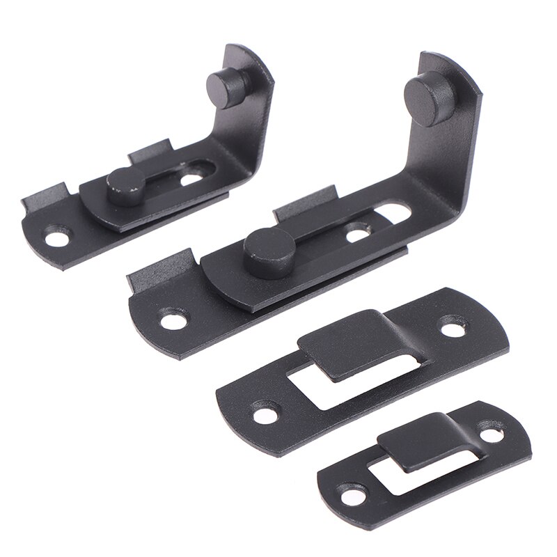 1set T Stainless Steel Metal Hook Latch Lock Texture Country Rustic Right Angle Sliding Door Buckle