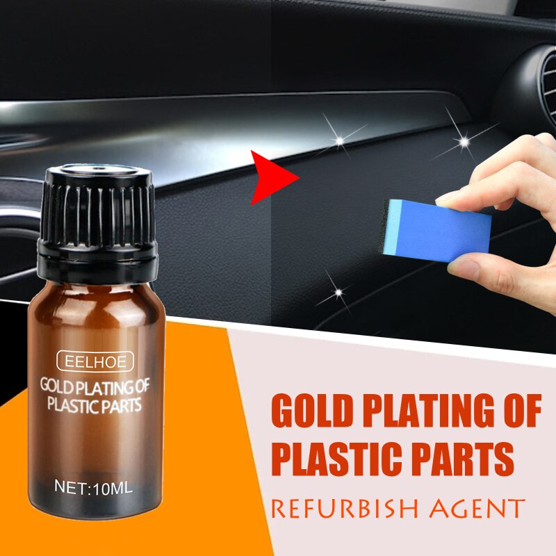 Pâte de revêtement avec éponge 10ml, Agent de rénovation de pièces en plastique de voiture, nettoyant d&#39;entretien pour tableau de bord de voiture