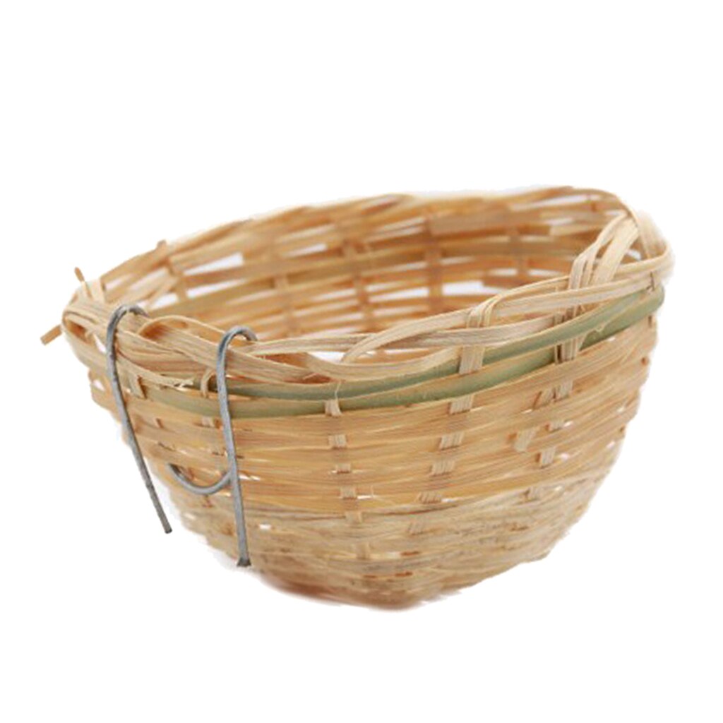 Nido canario de mimbre de bambú, jaula para cría de pájaros, loro pequeño, lugar de descanso