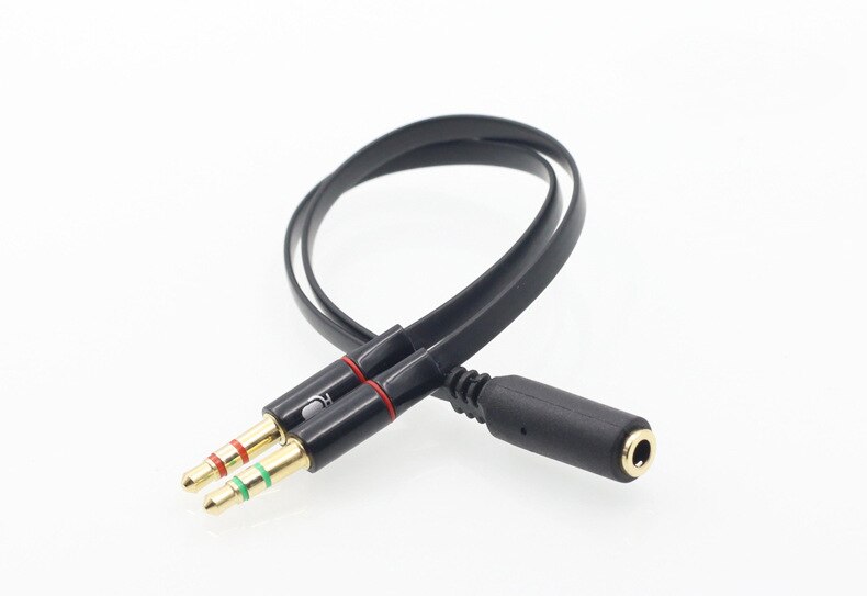 3.5 Plug 1 Female to 2 Male Y Splitter Earphone Audio Cables Headphone transducer combo adapter splitter for headset microphone: Default Title