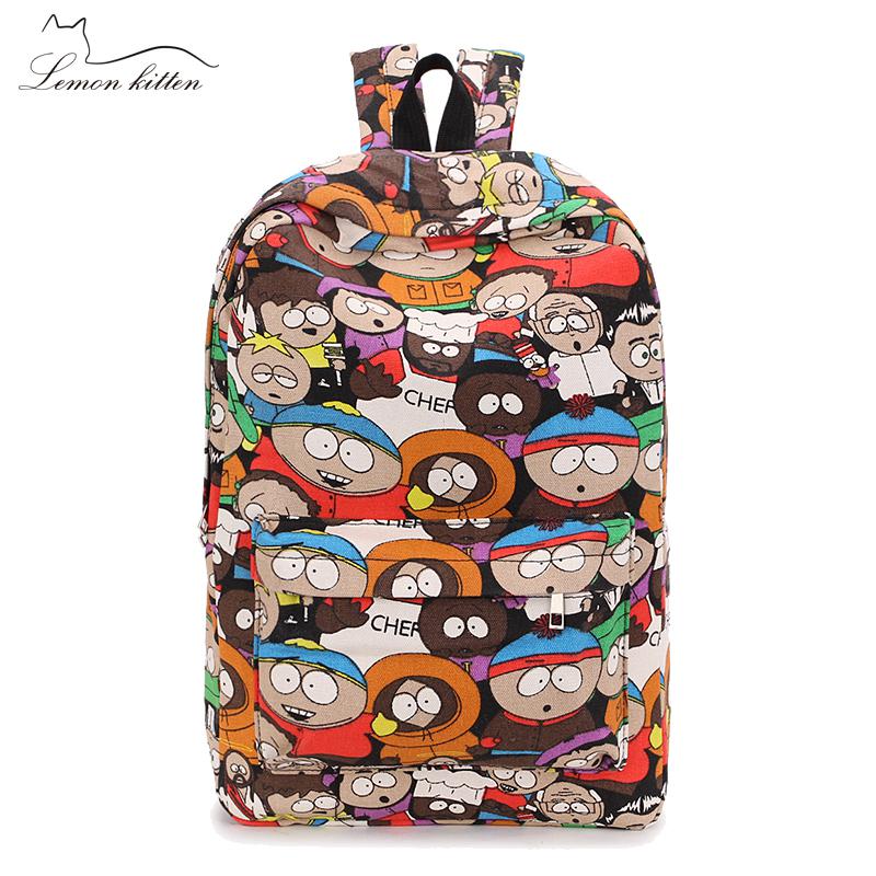 Cartoon Graffiti sac à dos toile femmes sac à bandoulière meilleur voyage adolescent fille garçons école sac à dos femme sac à dos sac à dos: as show 6