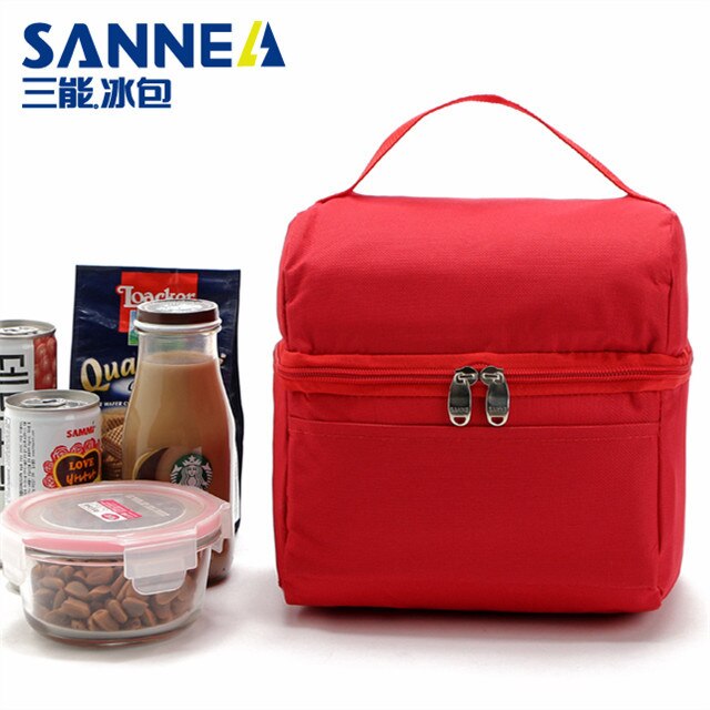 Nylon PVC thermischen picknick kühler taschen lebensmittel lagerung mittagessen handtasche isoliert kühlen schulter eisbeutel thermo lunchbox