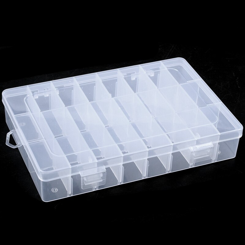 24 Compartment Slot Storage Box Practical Adjustable Plastic Case For Bead Rings Jewelry Display Organizer Storage Box Tool Cont