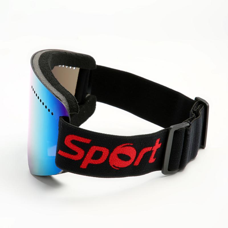 Unisex outdoor skibrillen, snowboardbrillen, anti-condens skibrillen, volledige revo-coating, uv-bescherming