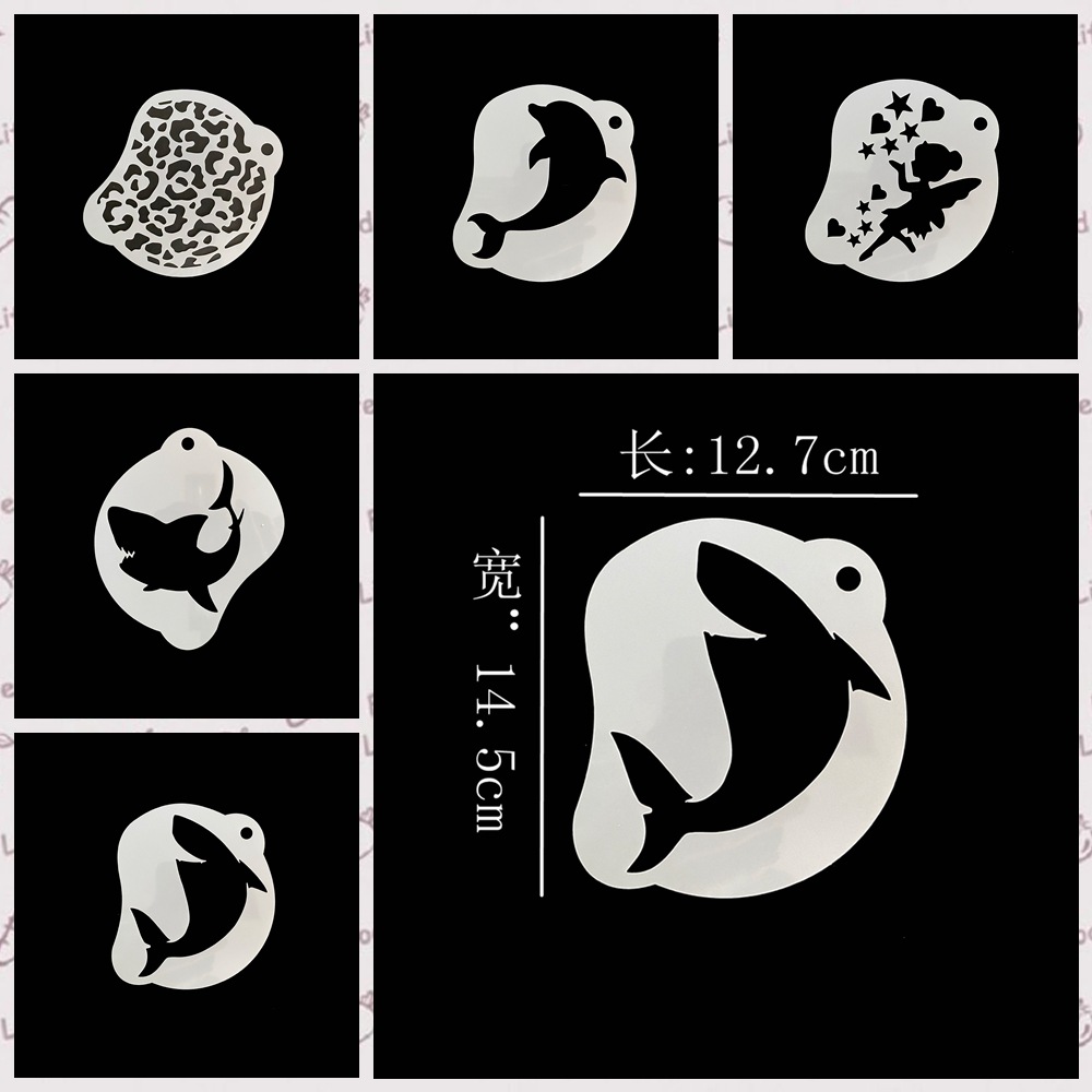 Plantillas profesionales de pintura facial, plantillas de pintura corporal reutilizables para adultos y niños, plantillas de uso fácil para fiestas, suministros de maquillaje: Gris claro