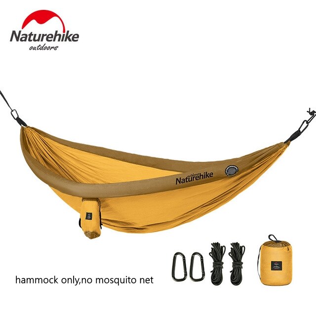 Naturehike doppio Tunnel tipo amaca pieghevole leggera appesa letto a dondolo per dormire con zanzariera campeggio da viaggio all&#39;aperto: Yellow Hammock Only