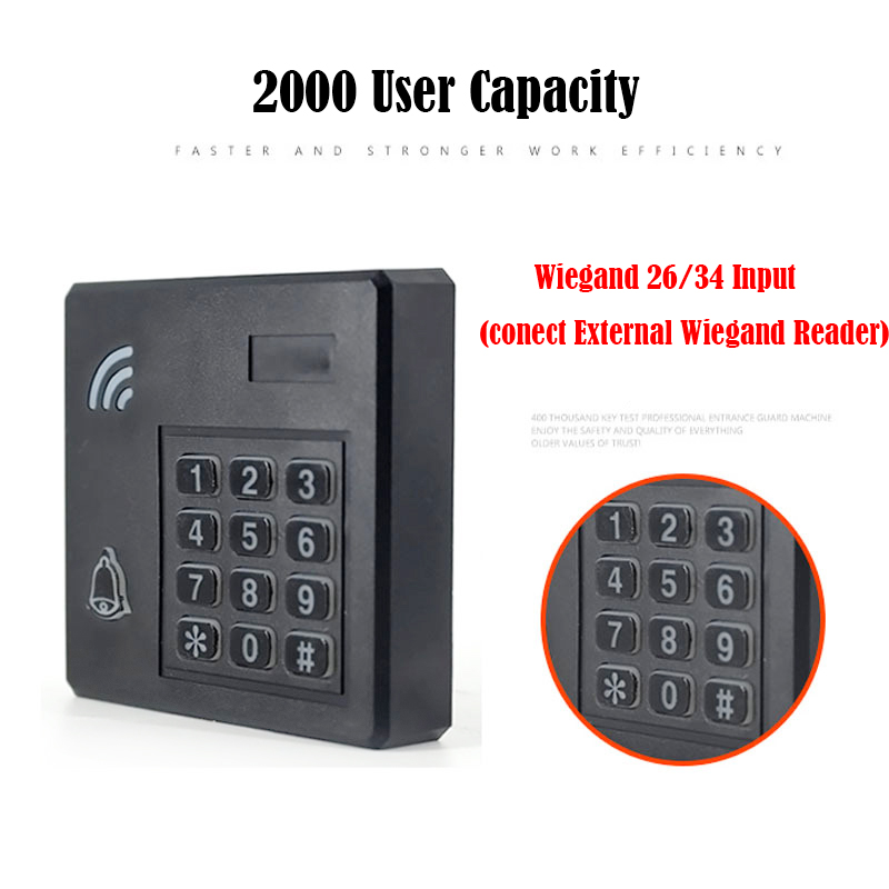 IP67 Waterproof RFID 125Khz/13.56Mhz RFID Reader 2000 User Proximity Entry Door Lock Entry Access Control Keypad Wiegand Input