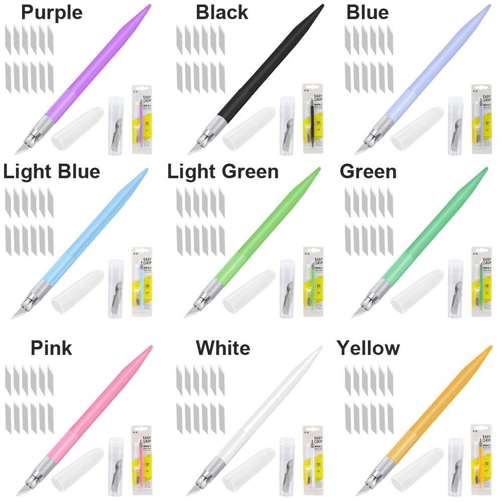 Blade Metal Handle Scalpel Knife Wood Paper Cutter Craft Pen Engraving Cutting Supplies DIY Stationery Utility Knife