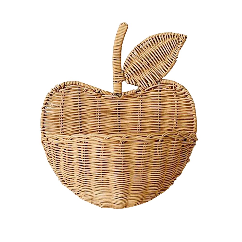 Panier de rangement en rotin en forme de fruits et fleurs, boîte de rangement suspendue, décor de maison pour enfants, panier d'organisation tissé à la main