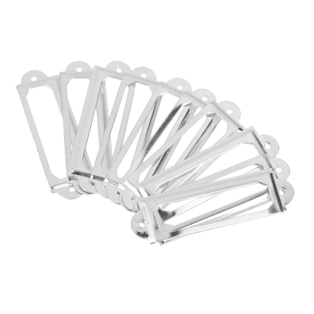 50Pcs Office Bibliotheek Bestand Ladeblok Card Tag Label Houder Metalen Frame: a