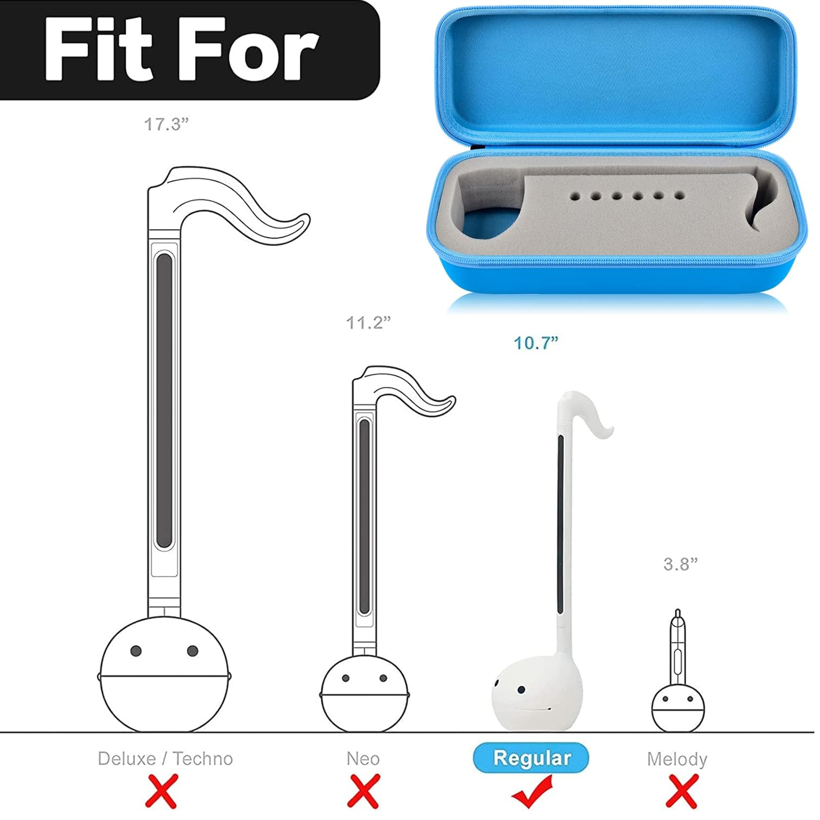 Muziekinstrumentkoffer compatibel met Otamatone Japans elektronisch muziekinstrument draagbare synthesizer/Maywa Denki