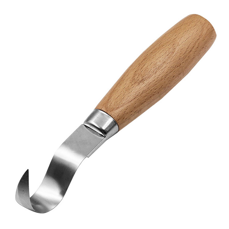 Couteau à découper le bois, ciseau à crochet, outils de sculpture, cuillère ergonomique pour le travail du bois, Durable, tordu, débutants, sculptural: Burin plat