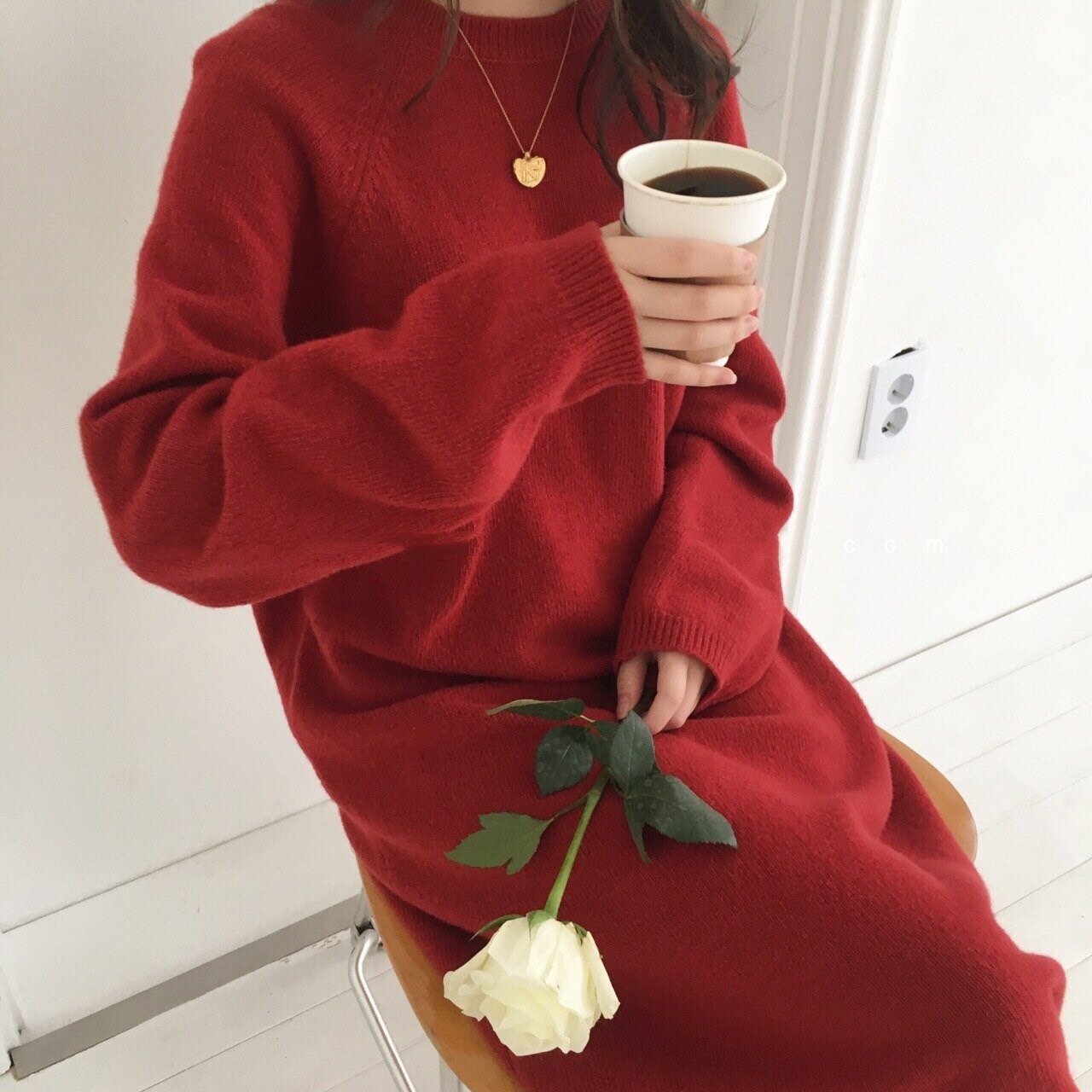 Warme Trui Vrouwen Herfst Jurk Winter Lange Trui Gebreide Jurken Lange Losse Maxi Oversize Lady Jurken Bodycon Robe Vestidos: Red