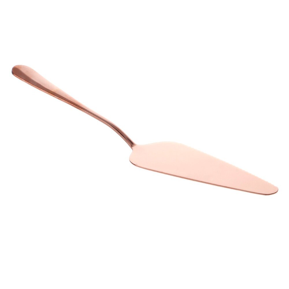 Colorful Stainless Steel Serrated Edge Cake Server Blade Cutter Pie Pizza Shovel Cake Spatula Baking Pastry Tools: rose gold