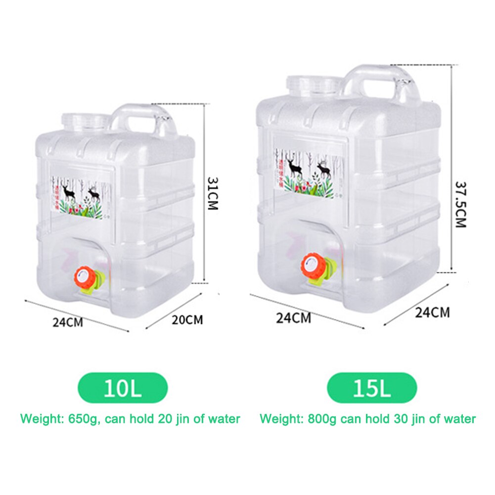 10L 15L Portable Water Container with Faucet for Camping Hiking Picnic Driving Outdoor Hiking Picnic Camping Water Tank