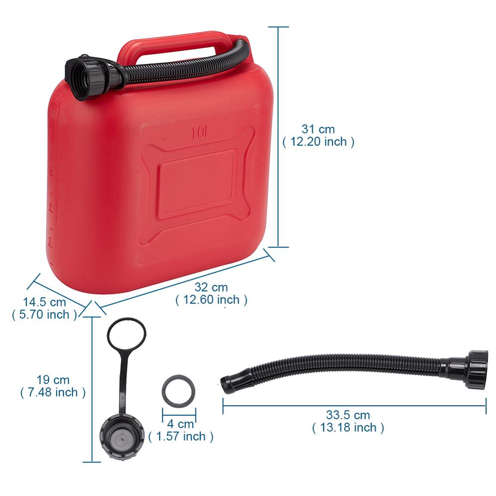Portable Fuel Tank，Portable 5L10L Gas Fuel Tank Spare Plastic Petrol Tanks Gasoline Oil Container Fuel-jugs: 10L