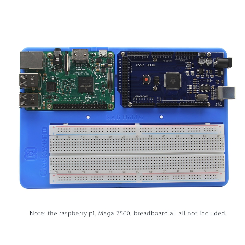 Raspberry Pi 4/3B + Platte, 5in1 RAB Halter Breadboard Basis/ABS Fall/Bildung Plattform für Arduino UNO Mega 2560/Raspberry Pi