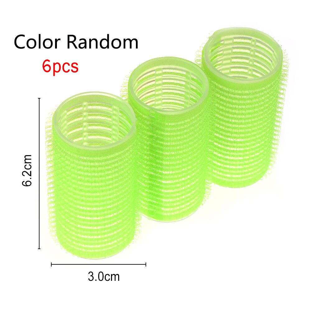 Multi Size Black Self Grip Hair Rollers Pro Salon Hairdressing Curlers Hair Sticky Cling Style For DIY Hair Styling: Random 6pcs Size3