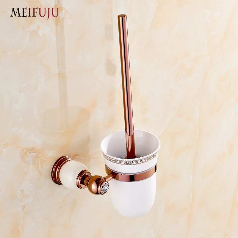 Europäischen stil Marmor Wc-bürstenhalter Rose Gold Überzog Weiße Jade wc-bürste Badezimmer Produkte nützlich für Schlecht