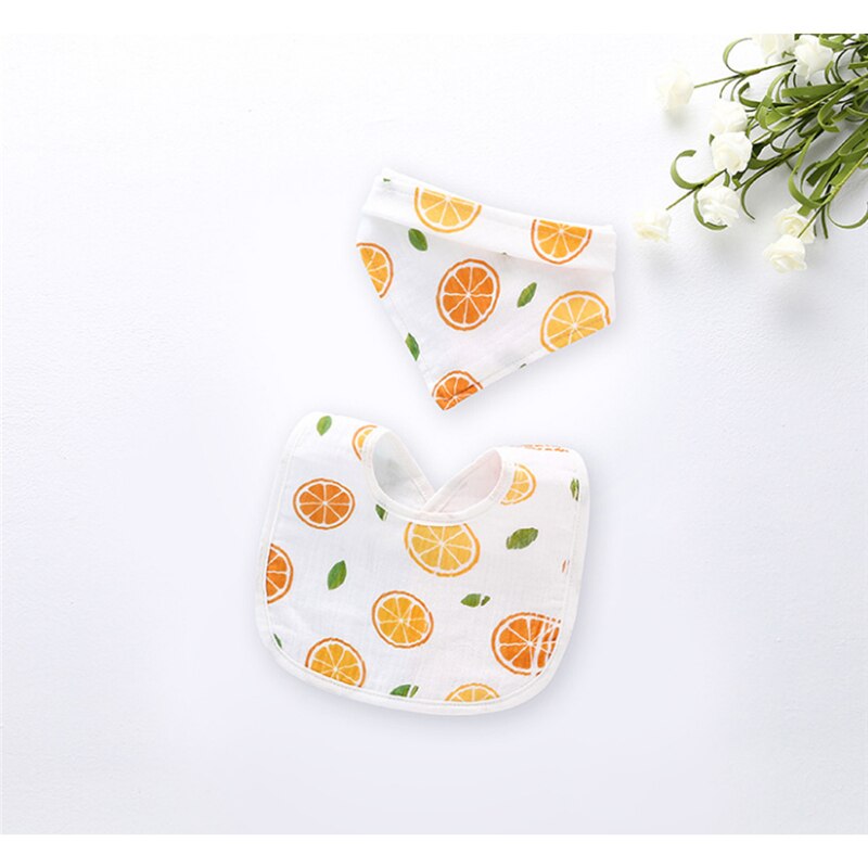 Baby Bibs - Waterproof Cartoon Pattern - Cotton Polyester - Unisex Infant Saliva Towel: Lemon