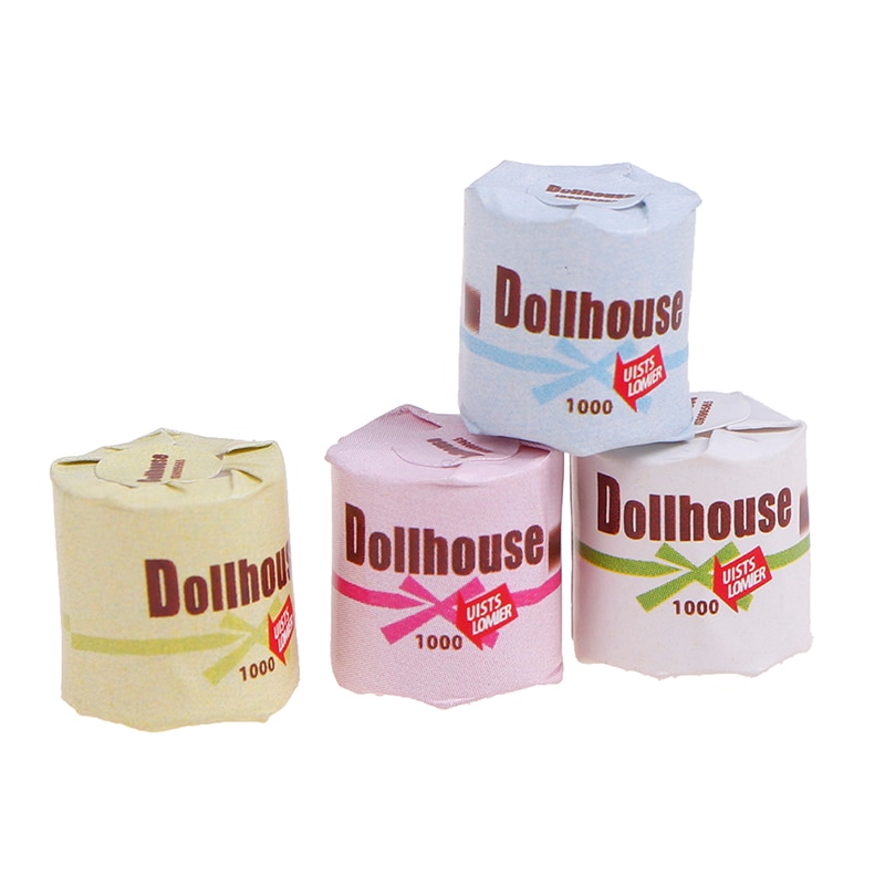 2 stücke 1/12 Skala Puppenhaus Miniatur Mini Gewebe Papier Rolle Badezimmer Dekor Zubehör