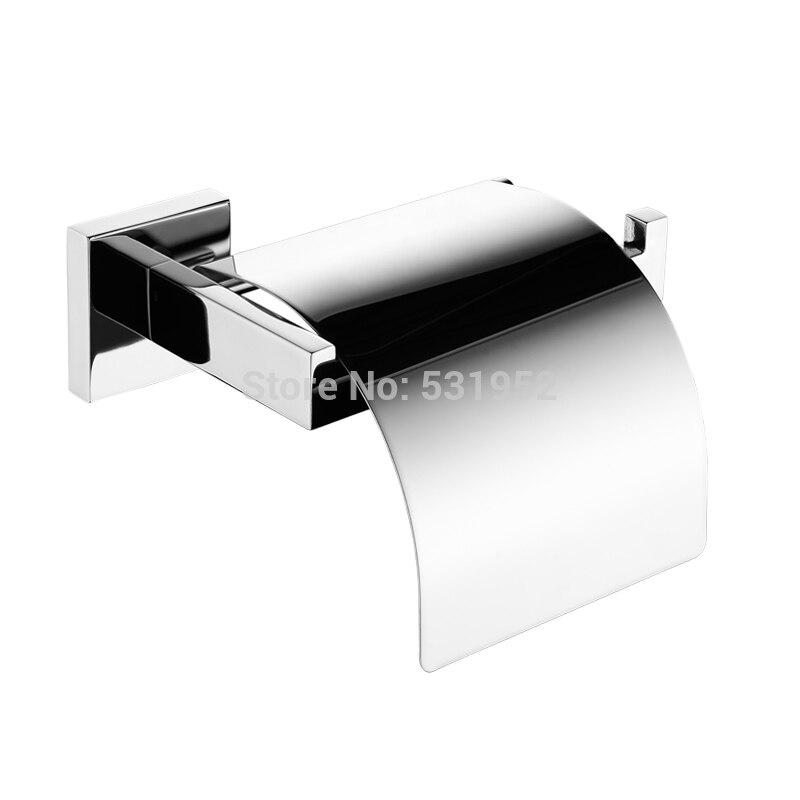 Toilet Paper Holder with Cover Wall Mount Paper Roll Holder SUS304 Stainless Steel Paper Roll Hanger Bathroom Paper Dispenser
