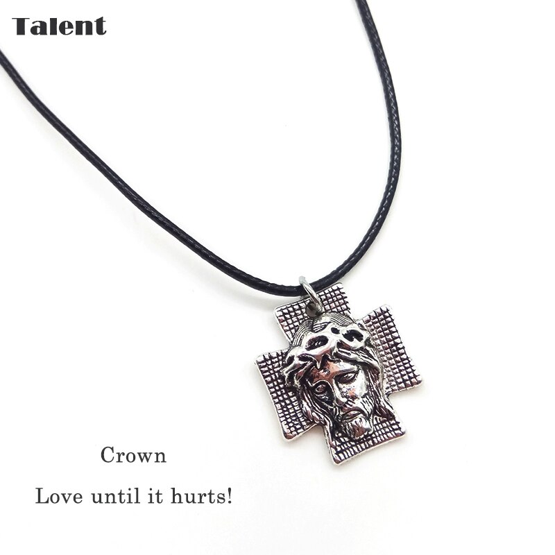 Talent Kroon Metalen Verzilverd Jesus Cross Vintage Legering Roestvrij Vrouwen Hanger Mode Kettingen Sieraden Mannen Ketting Persoo