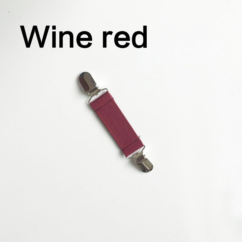 Clip en métal argenté pour robe et pantalon, vêtement, extension de ceinture, accessoire multifonction pour drap de lit fixe, canapé, 1 pièce: Wine Red