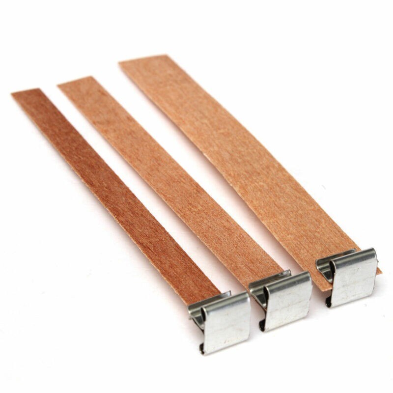 Kreative 10 stücke Holz Docht Kerze, Der Werkzeuge Und Praktische Diy Kerze Holz Docht Mit Eisen Clip Kerzen Lieferungen Machen