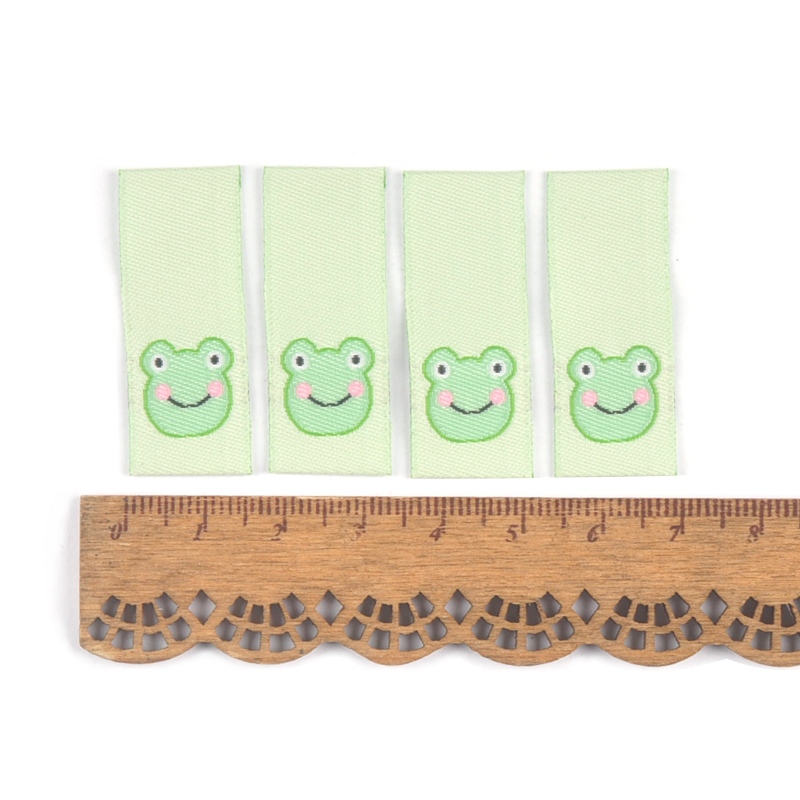 Étiquettes brodées ours grenouille, 50 pièces, bricolage artisanat fait à la main, vêtements, couture, drapeau pour chaussures, CP3161: 4