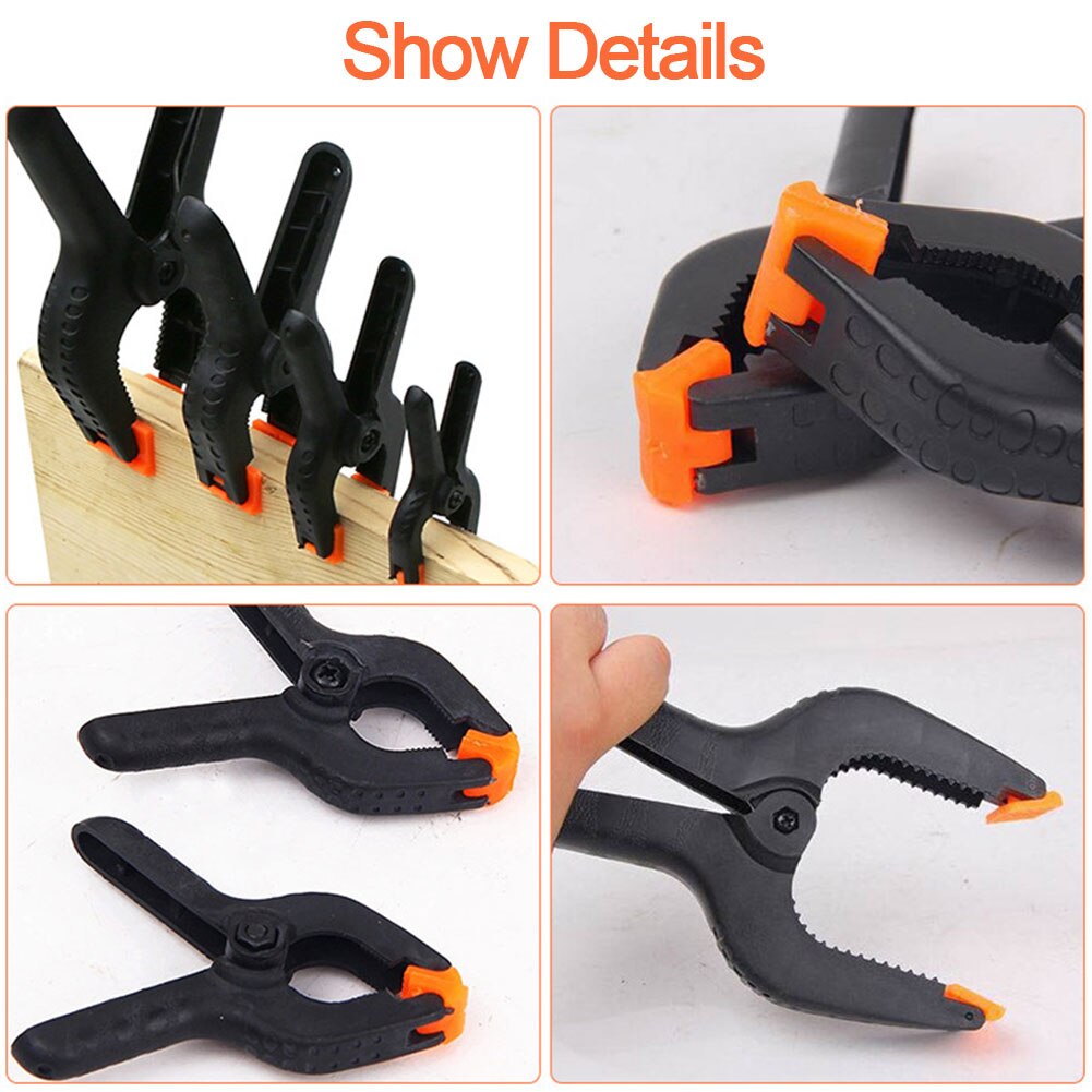 4PCs Adjustable Nylon Spring Clamps 2/3/4 Inch Multi-function Strong Fixed Clip for Photography Background Photo Studio Backdrop