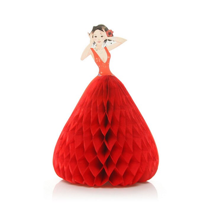 Carte d'invitation princesse pour enfants | 1 pièce, carte de vœux à message, carte d'anniversaire créative, carte de vœux 3D, carte de vœux pour enfants: Red 02