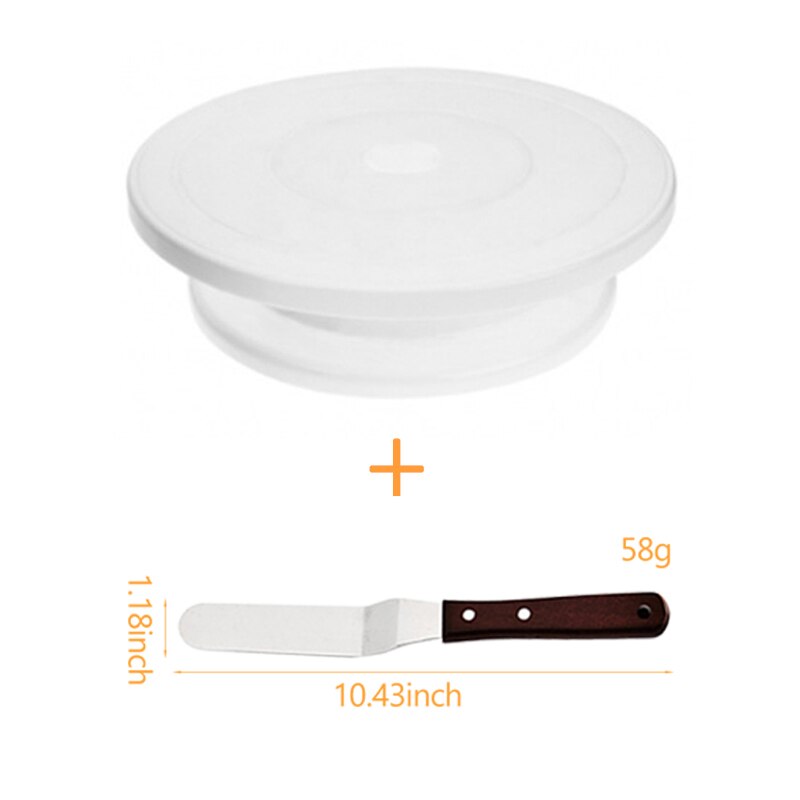 Plastic Cake Turntable Set Rotating Cake Decorating Turntable Stand DIY Cakes Rotator Revolving Cakes Decorating Tool 132: White 2pcs
