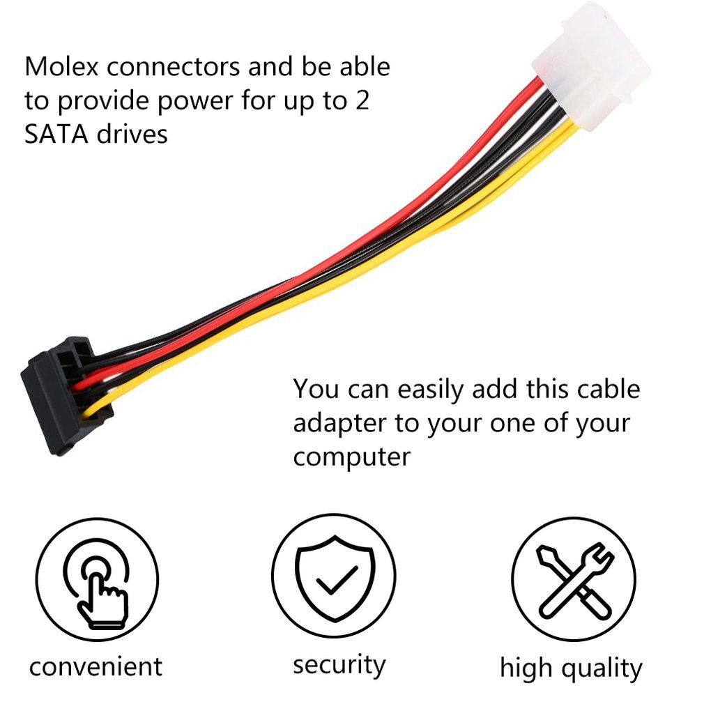 Alimentatore PC Gaming Adattatore Molex Femmina A SATA Maschio | Cavo Da 20cm | Per Alimentare Hard Disk O SSD Da Alimentatore Adattatore Alimentazione PC - Foto 4