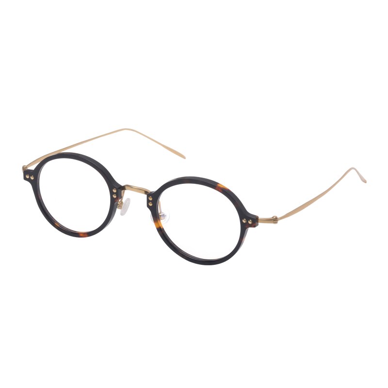 Ultralight Titanium Round Eyewear Transparent Acetate Prescription Eyeglasses Women Vintage Myopia Optical Glasses Frame Men