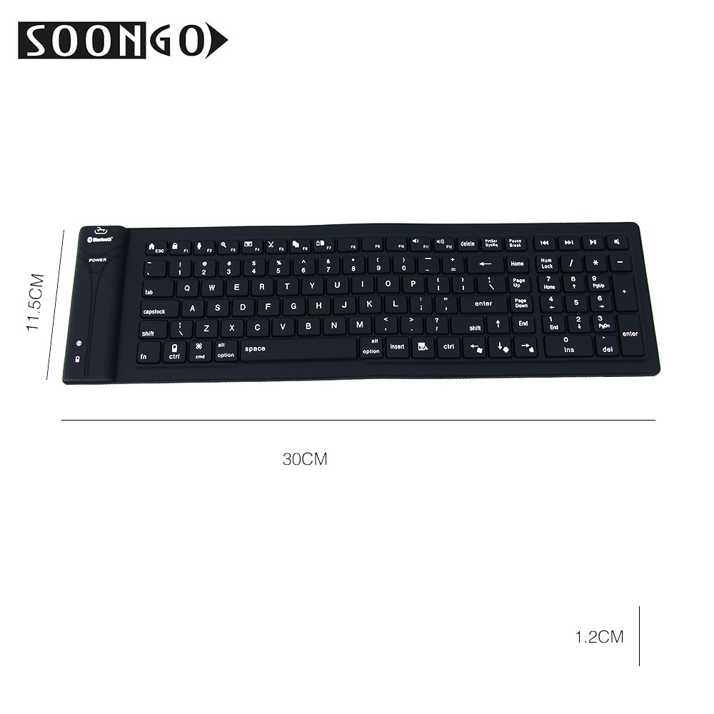 Wireless Bluetooth Silicone Keyboard Mini Flexible Slim Teclado Soft keypad Portable PC MAC Ipad Laptop Foldable keyboard