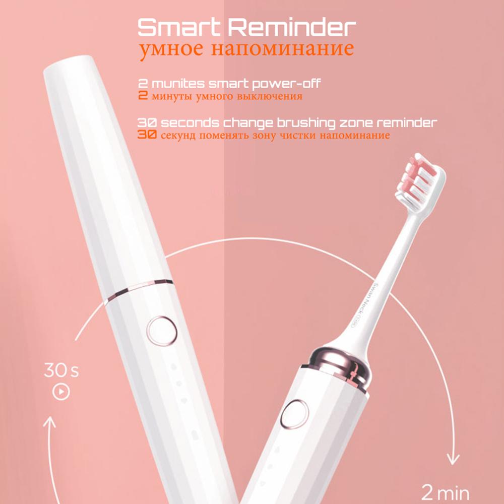 Cepillo de dientes eléctrico para mujeres, MUTTUS GOLLO, cepillo de dientes sónico recargable, 30 días por carga, Flexible y portátil