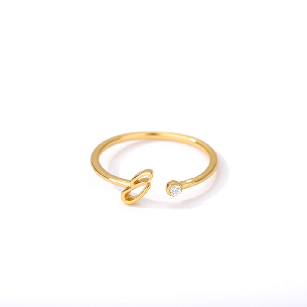 Rvs A-J 10 Brieven Ringen Voor Vrouwen Tiny Wedding Ring Alfabet Crystal Initial Ringen Vinger Sieraden Accessoires: 5