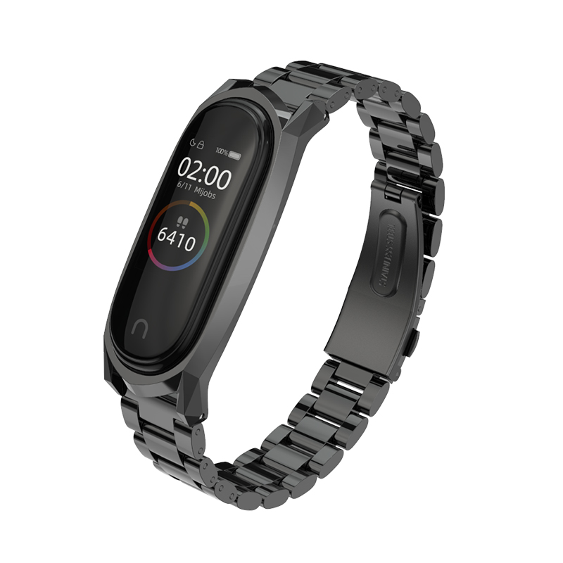 Mijobs Mi band 4 Strap Metal Stainless Steel Bracelet for Xiaomi Mi Band 4 Mi Band 3 Strap Smart Watch Miband 4 correa Wristband