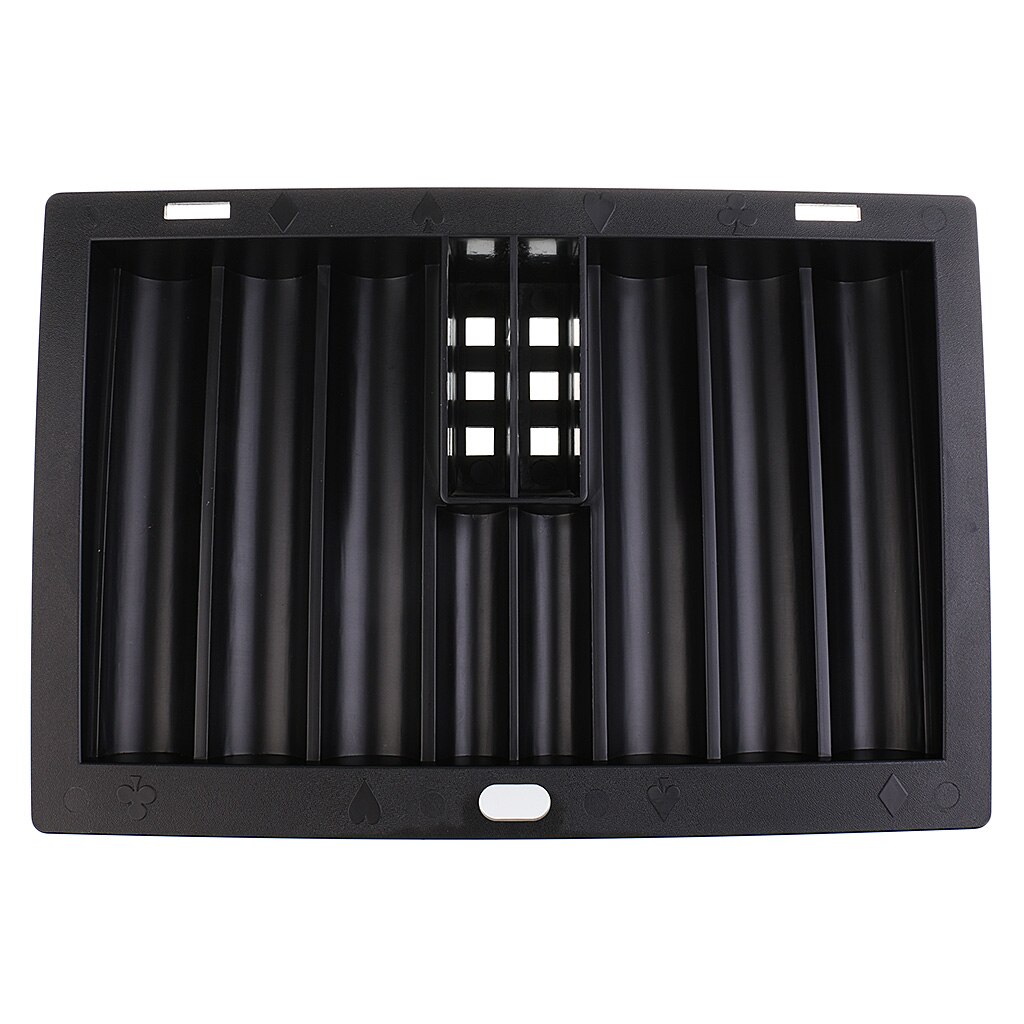 Schwarz Acryl Party Kasino Gane Turnier Poker Chips Tablett fallen für 350 Chips Zubehör 37,5x25,2 cm